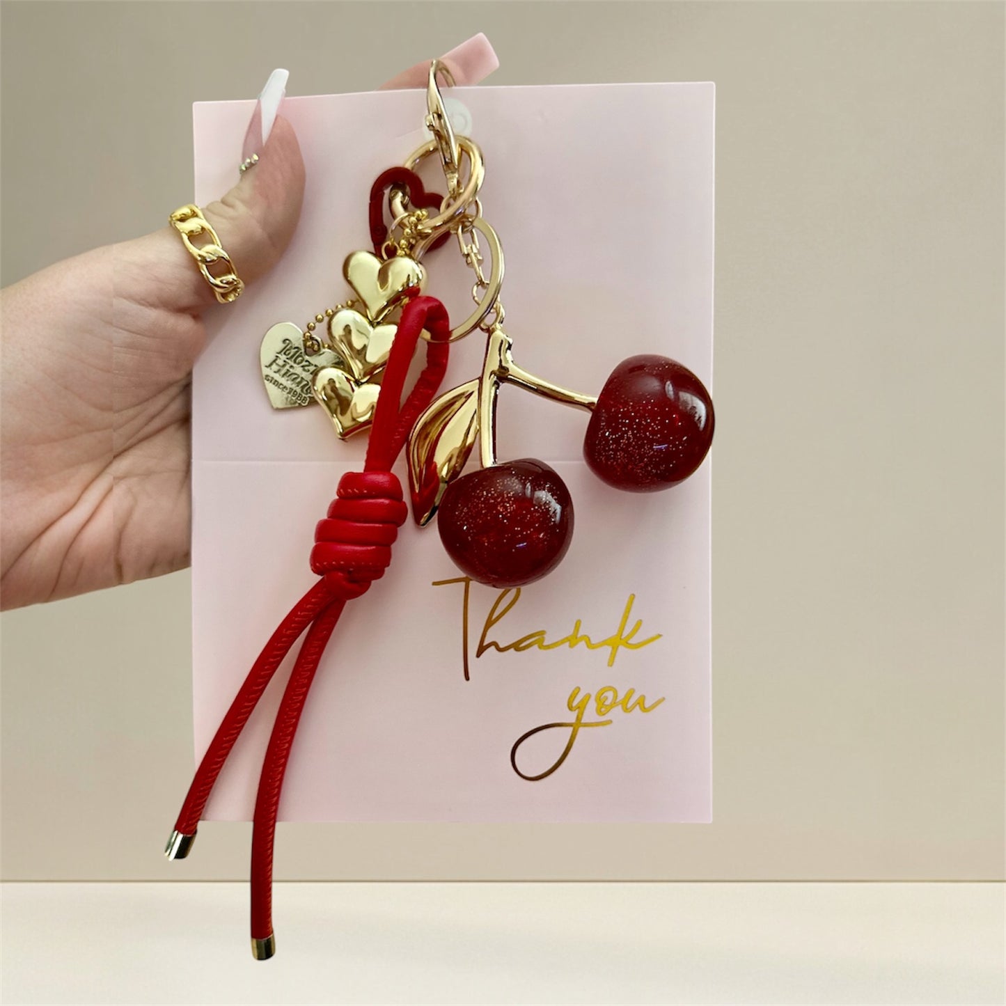 🍒 Sweet Red Cherry Keychain