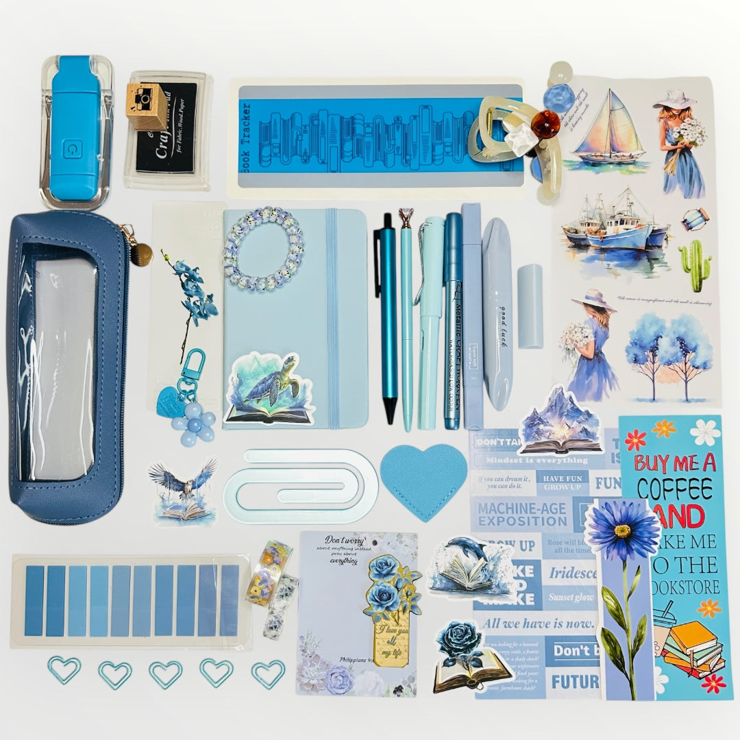 Baby blue bookish bundle. Perfect gift for book lovers