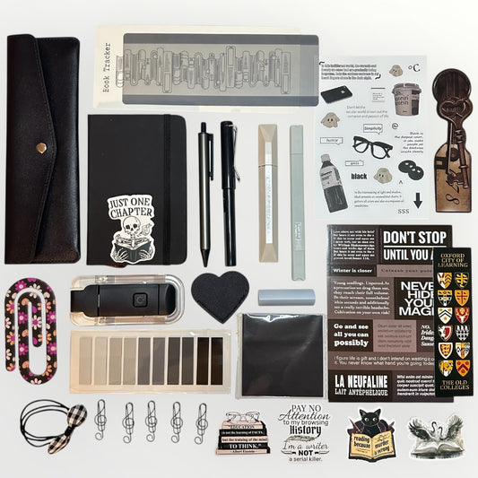 Black bookish bundle. Perfect gift for book lovers