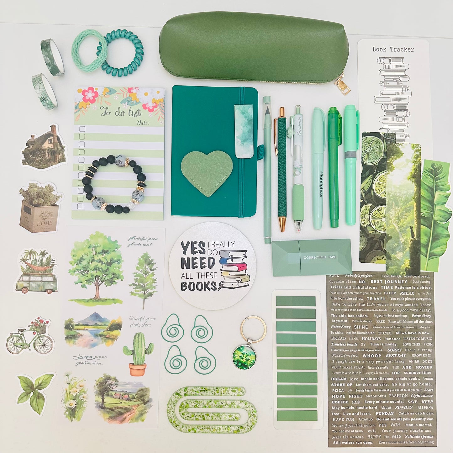 🦚 Dark green Bookish Bundle