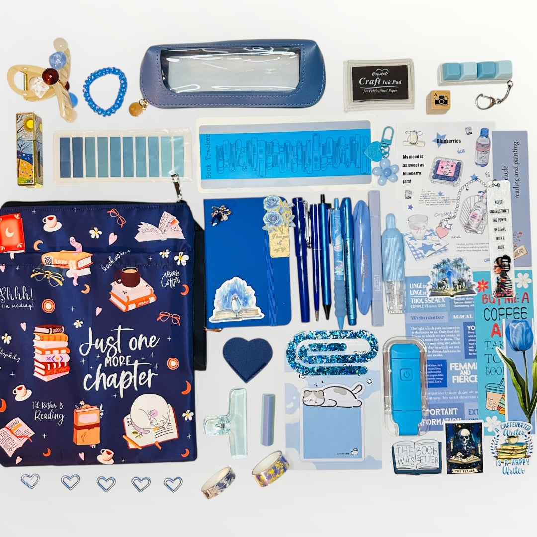 Ocean blue bookish bundle. Perfect gift for book lovers