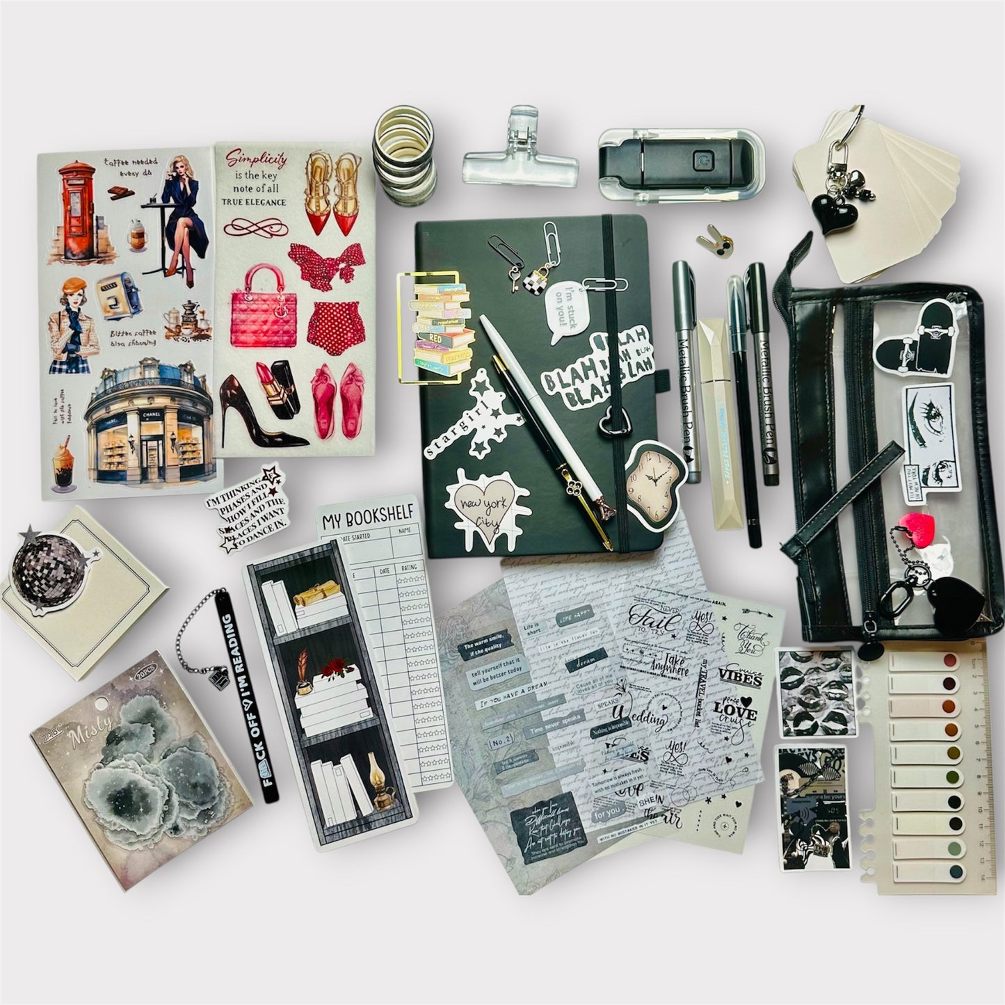 🖤 Black Deluxe Bookish Bundle — “Midnight Elegance”