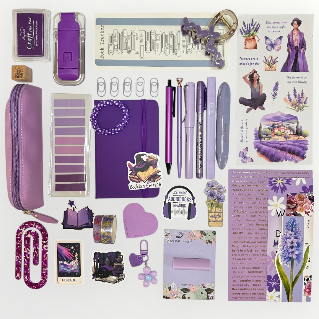 Purple bookish bundle. Perfect gift for book lovers