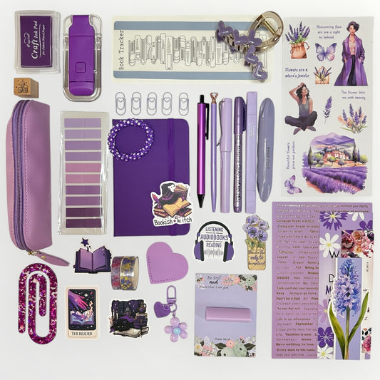 Purple bookish bundle. Perfect gift for book lovers